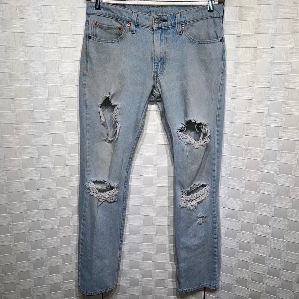 Levi's Women's 511 Slim Stretch Distressed Jeans Size 31X32 Light Wash